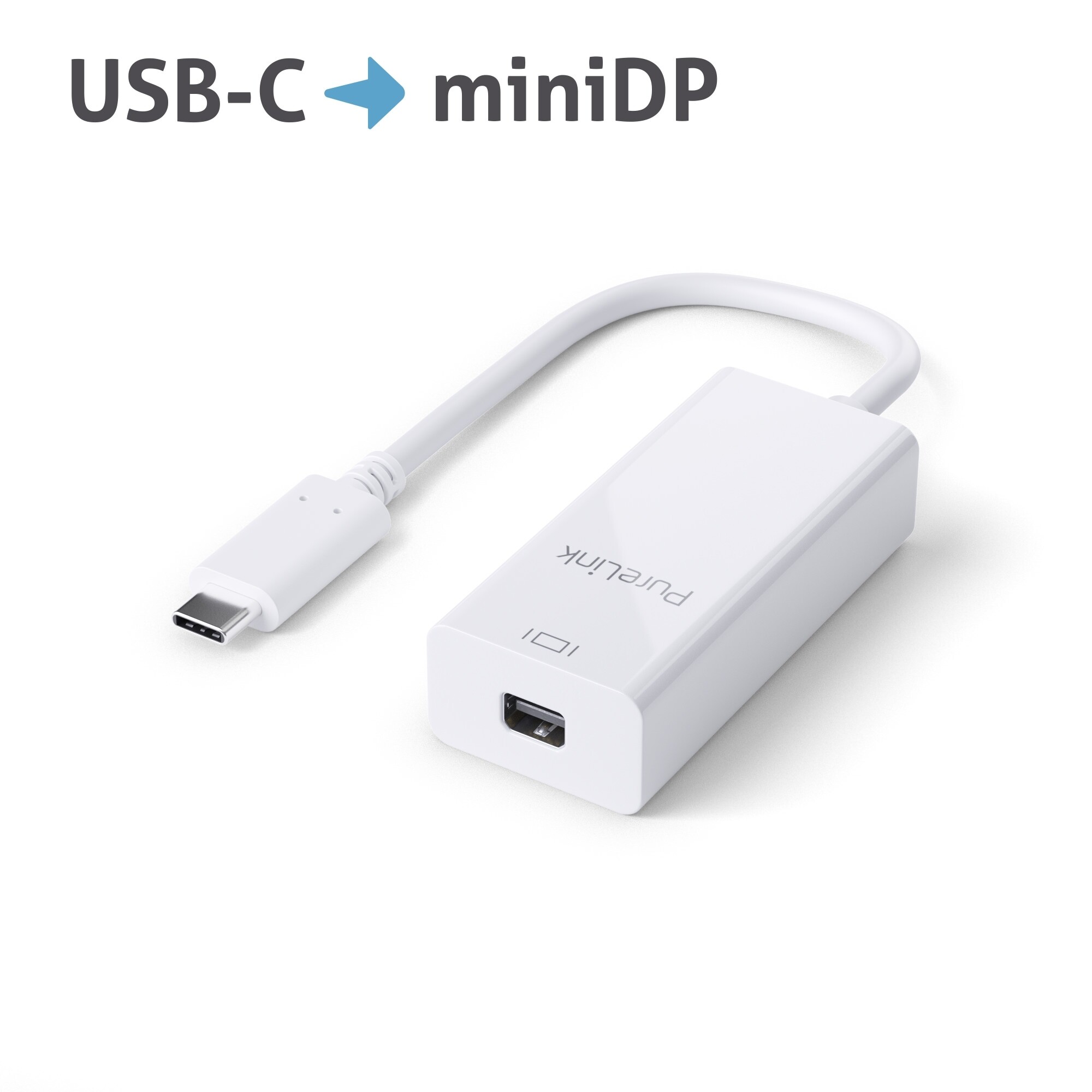 Purelink-IS210-USB-C-auf-mini-DisplayPort-Adapter-4k-0-10m-weiss
