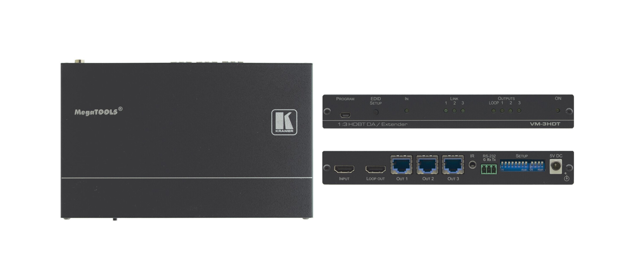 Kramer-VM-3HDT1-3-1-4K-60-4-2-0-HDMI-Long-Reach-HDBaseT-Verteilverstarker
