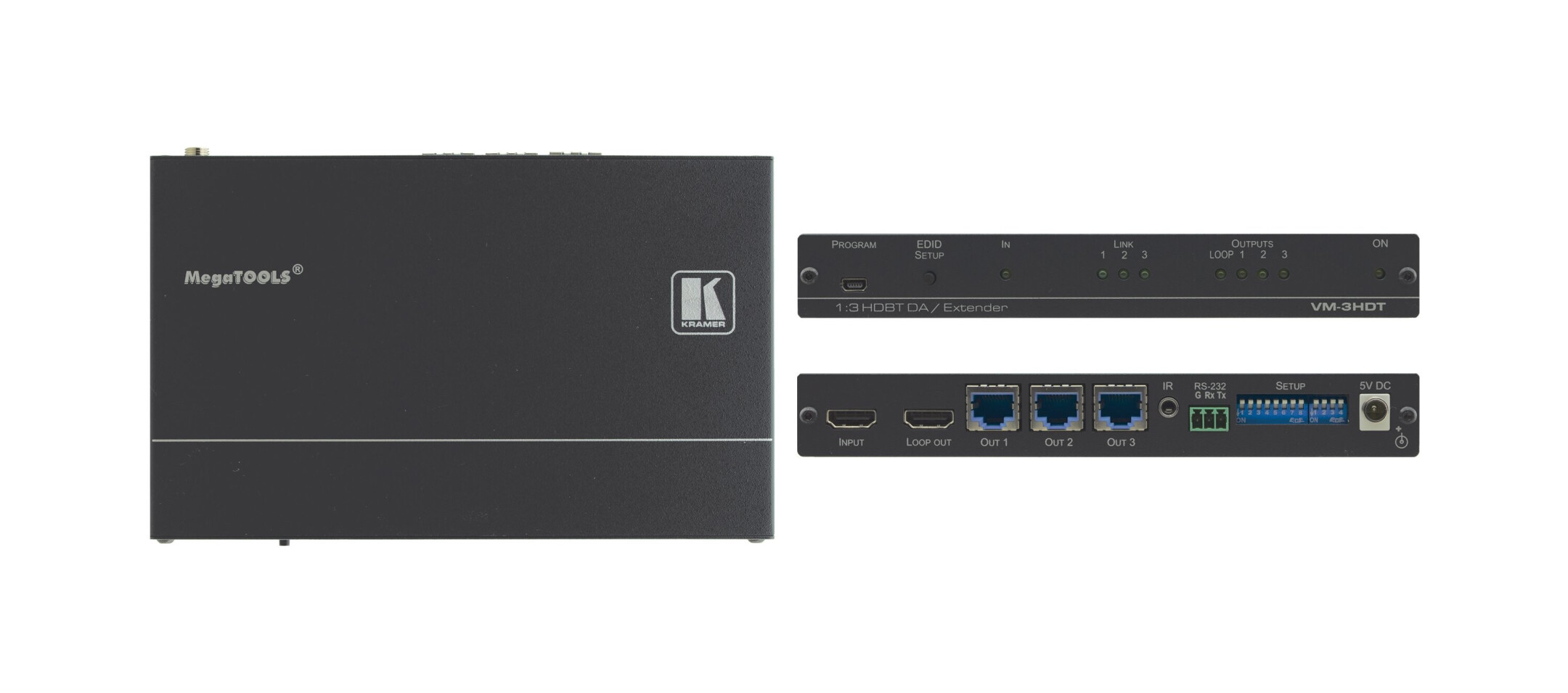 Kramer-VM-3HDT-1-3-1-4K-60-4-2-0-HDMI-HDBaseT-distributieversterker-met-lange-reikwijdte