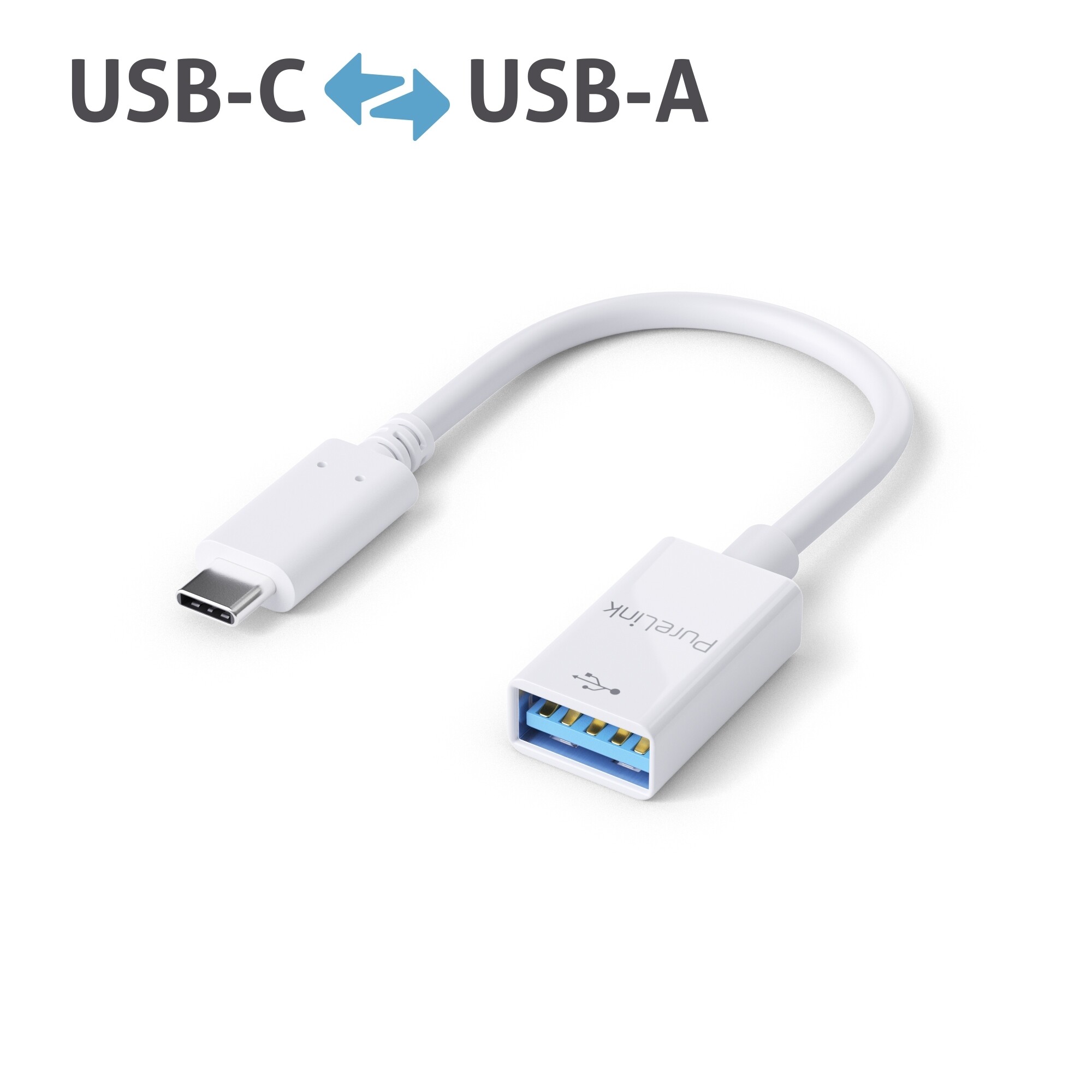 Purelink-IS230-USB-C-auf-USB-A-Adapter-0-1m-weiss