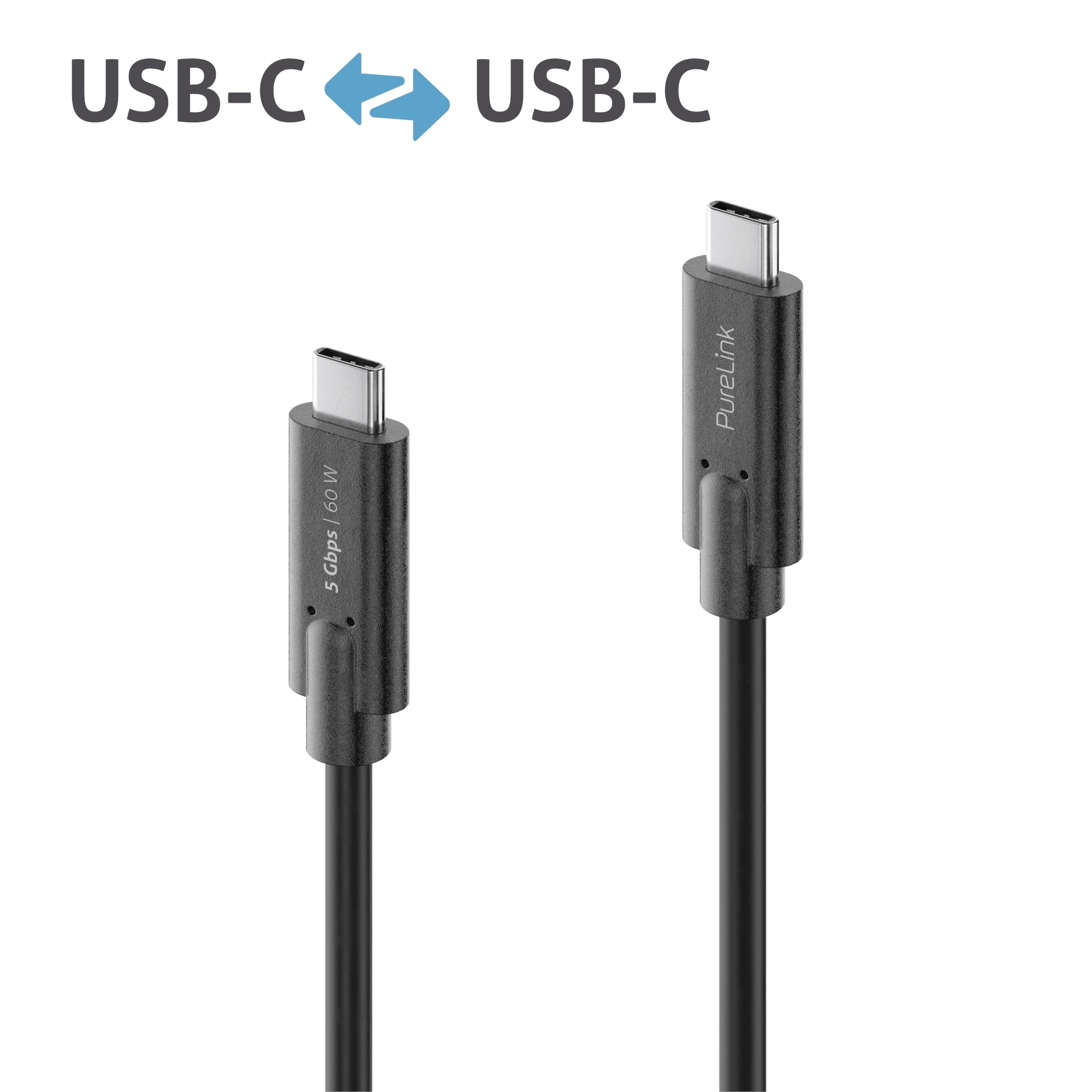 PureLink-IS2501-005-USB-C-auf-USB-C-Kabel-0-5m-schwarz