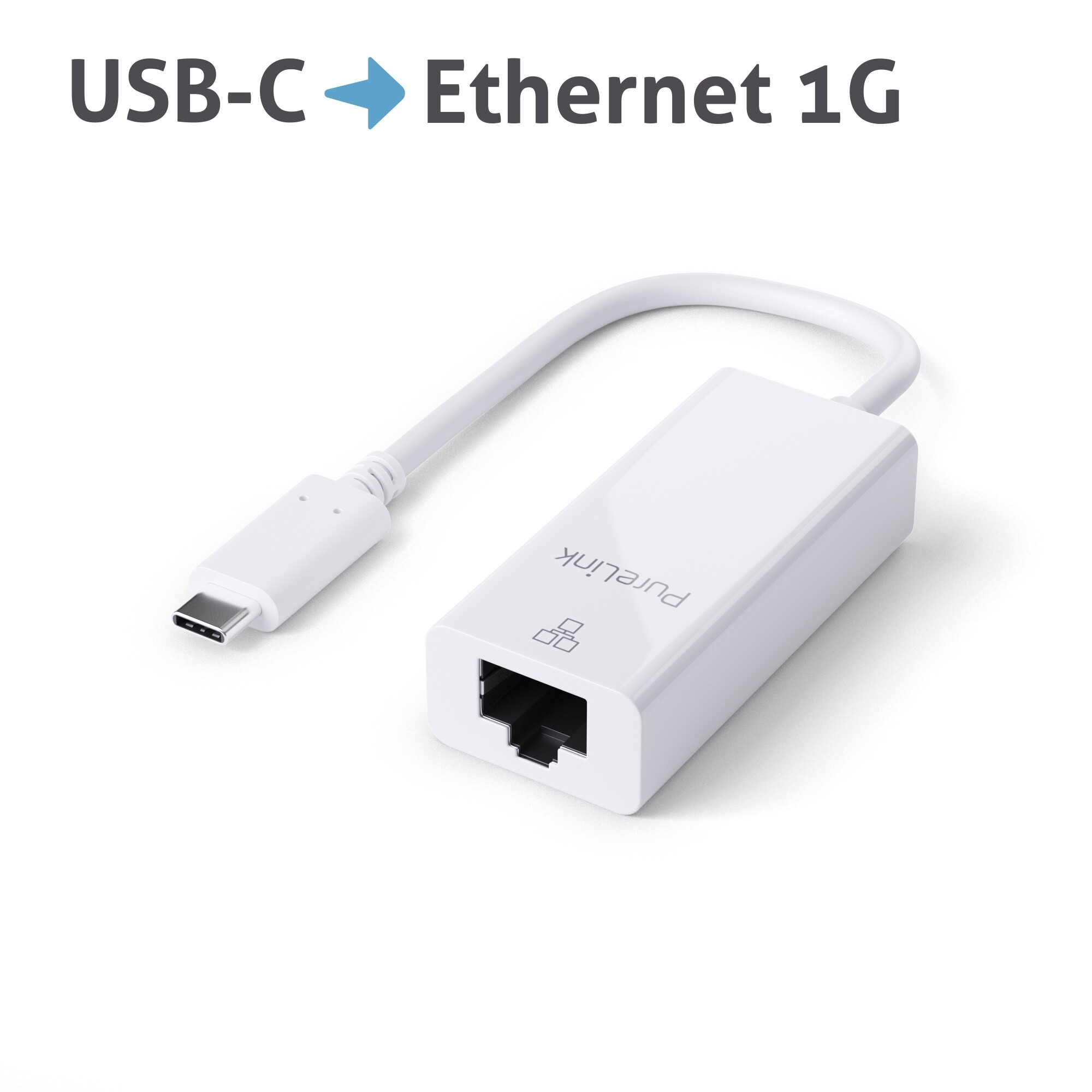 PURELINK Adapter 0,10m iSerie IS260 USB-C auf Ethernet(RJ45) weiß
