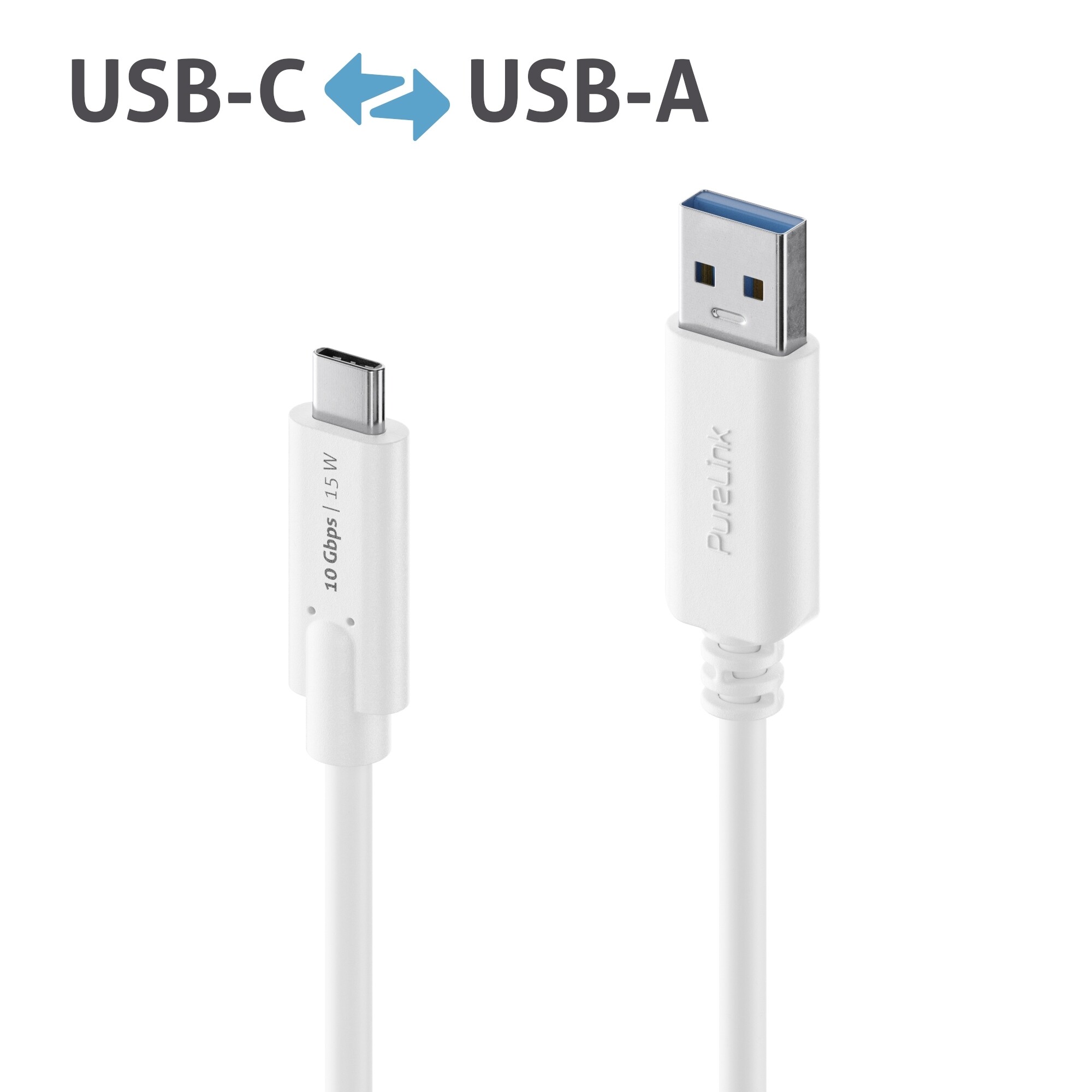 PURELINK iSeries Premium - USB-Kabel - USB-C (M) bis USB Typ A (M) - USB 3.1 Gen 2 - 20 V - 3 A - 1