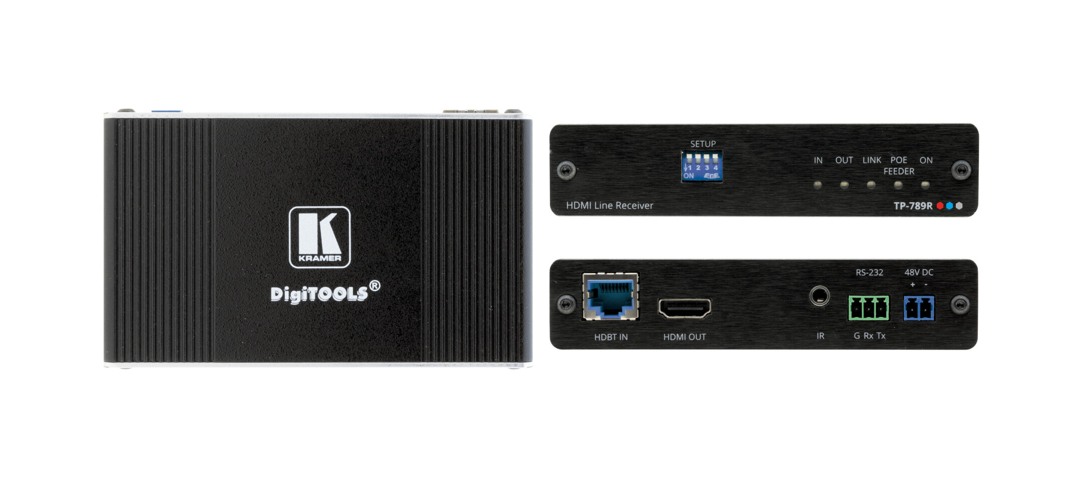 Kramer-TP-789R-4K60-4-2-0-HDMI-Bidirektionaler-PoE-Empfanger-mit-RS-232-und-IR-mit-grosser-Reichweiten-uber-HDBaseT