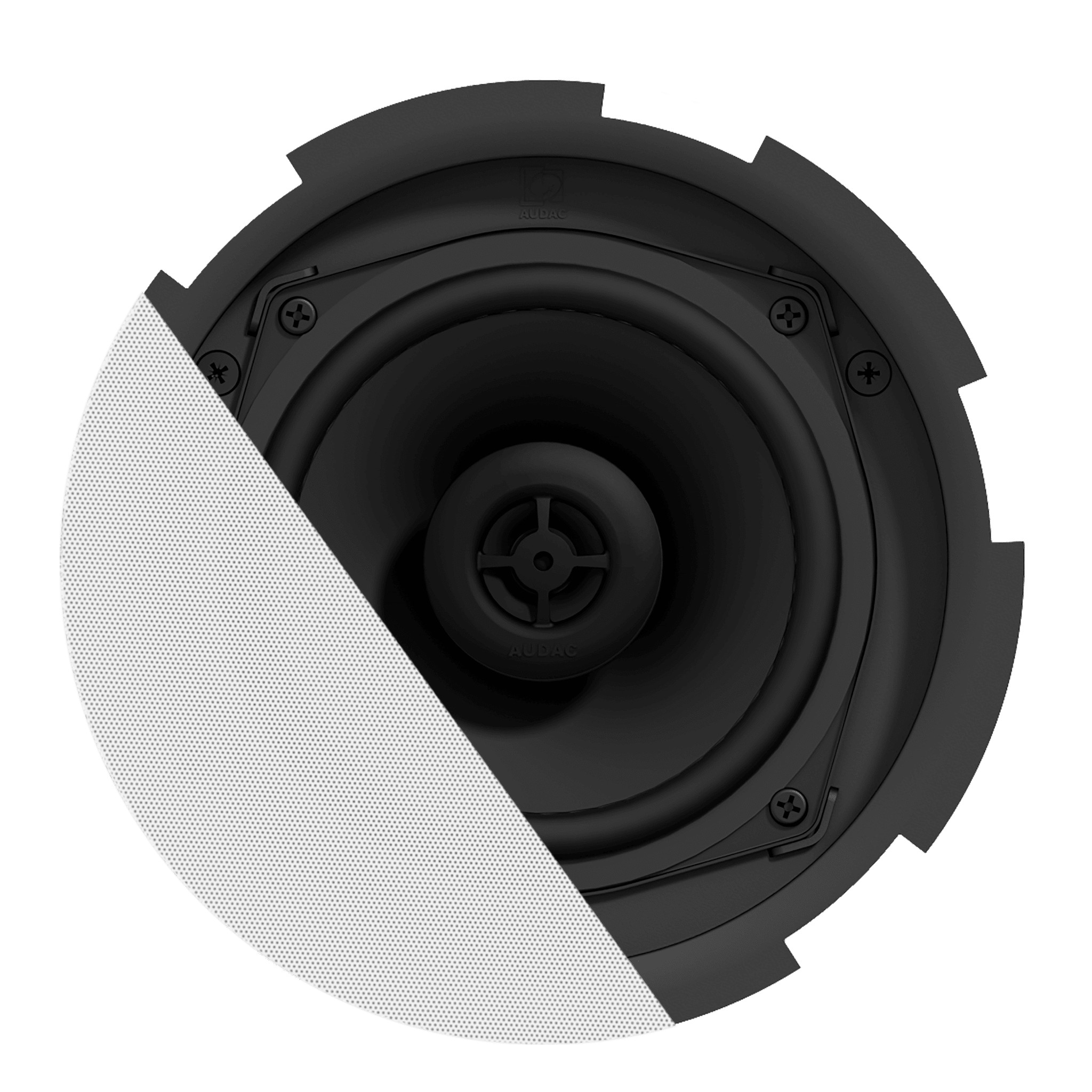 Audac-CIRA506I-W-Einbaulautsprecher-rund-1x5-25-1x1-30W-8Ohm-100V-6W-3W-1-5W-weiss