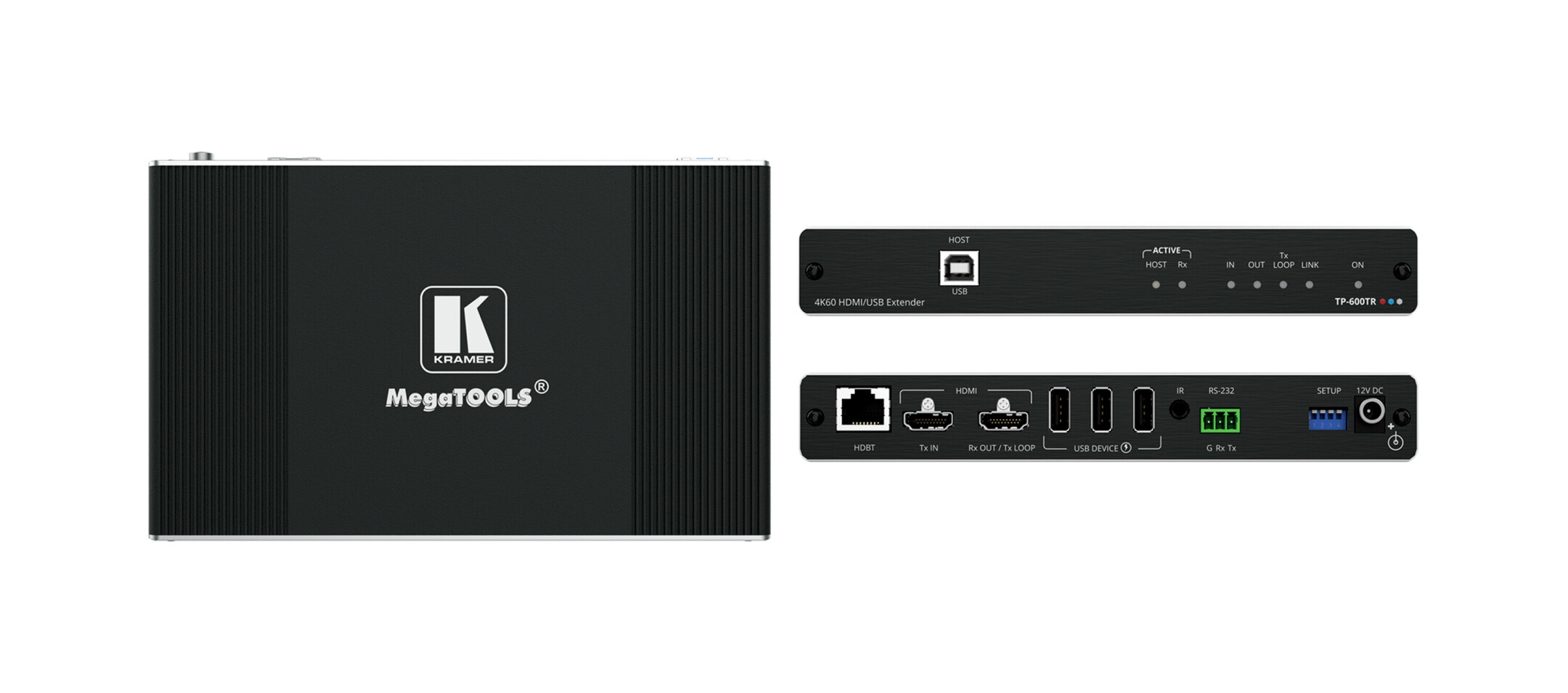 Kramer-TP-600TR-4K60-4-4-4-HDMI-Extender-met-USB-Ethernet-RS-232-Infrarood-via-HDBaseT-3-0-met-groot-bereik