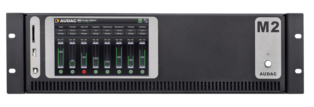 Audac-M2-Audio-Matrix-Mischer-DSP-9xStereo-Ein-8xStereo-Ausgang-LAN-GPIO-kaskadierbar-19-3HE