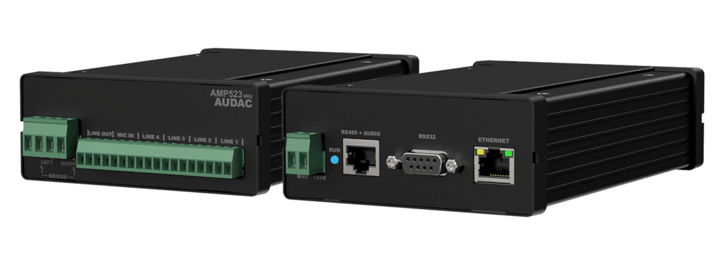 Audac-AMP523MK2-Mini-Verstarker-2x15W-4Ohm-bruckbar-4xStereo-Line-1xMic-Eingang-Audac-Touch-RS232-LAN-S-Box