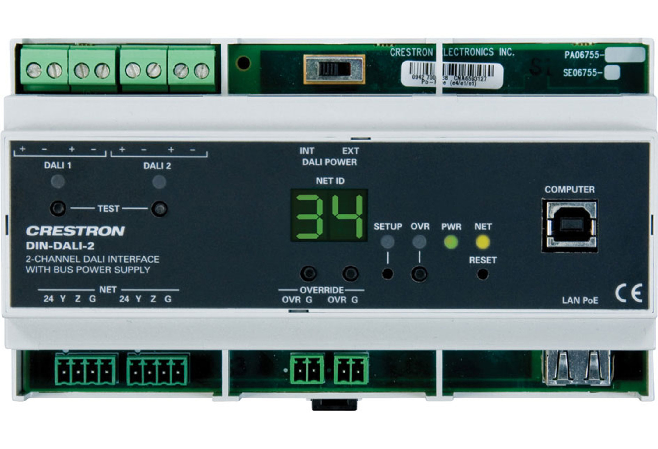 Crestron-DIN-DALI-2-DIN-rail-2-kanaals-DALI-interface