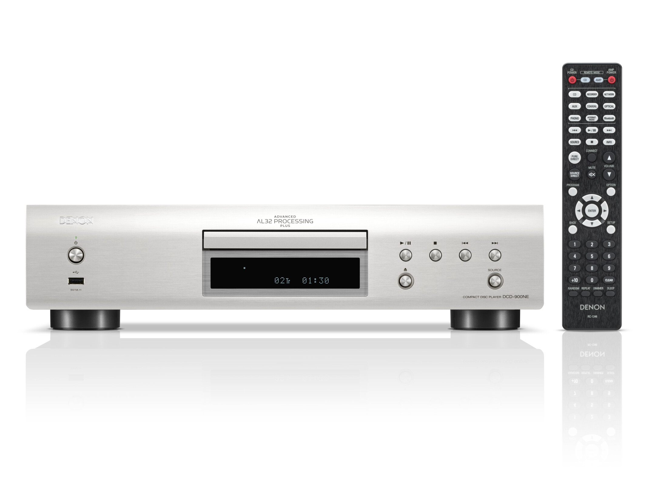 Denon-DCD-900NE-CD-Player-Front-USB-Hi-Res-Audio-Silber