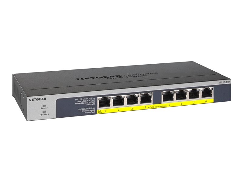 Netgear-GS108LP-PoE-Switch-8-Port-Gigabit-Ethernet-PoE-PoE-flex-Unmanaged
