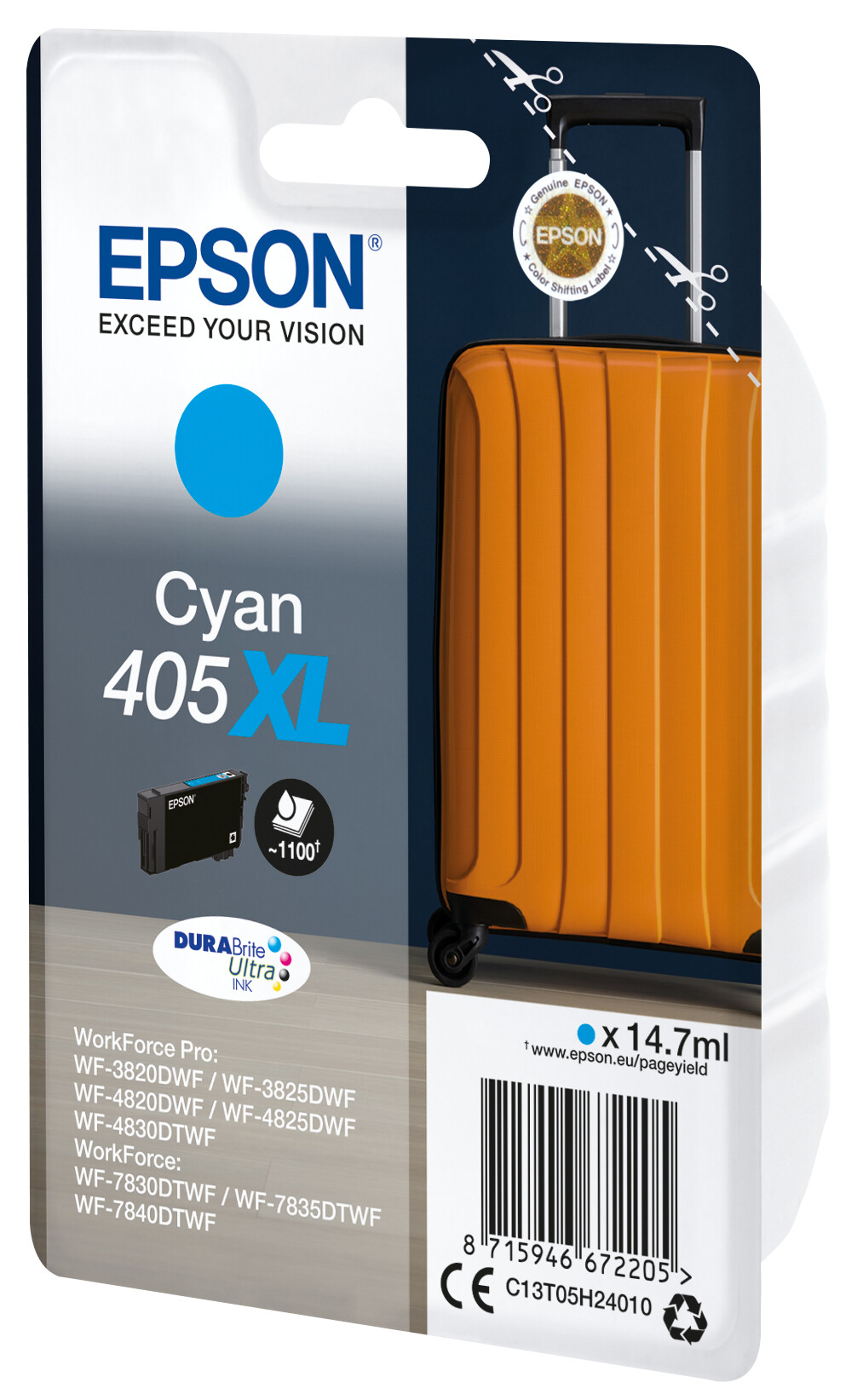 Epson-Tintenpatrone-DURABrite-Ultra-Suitcase-405-405XL-Cyan