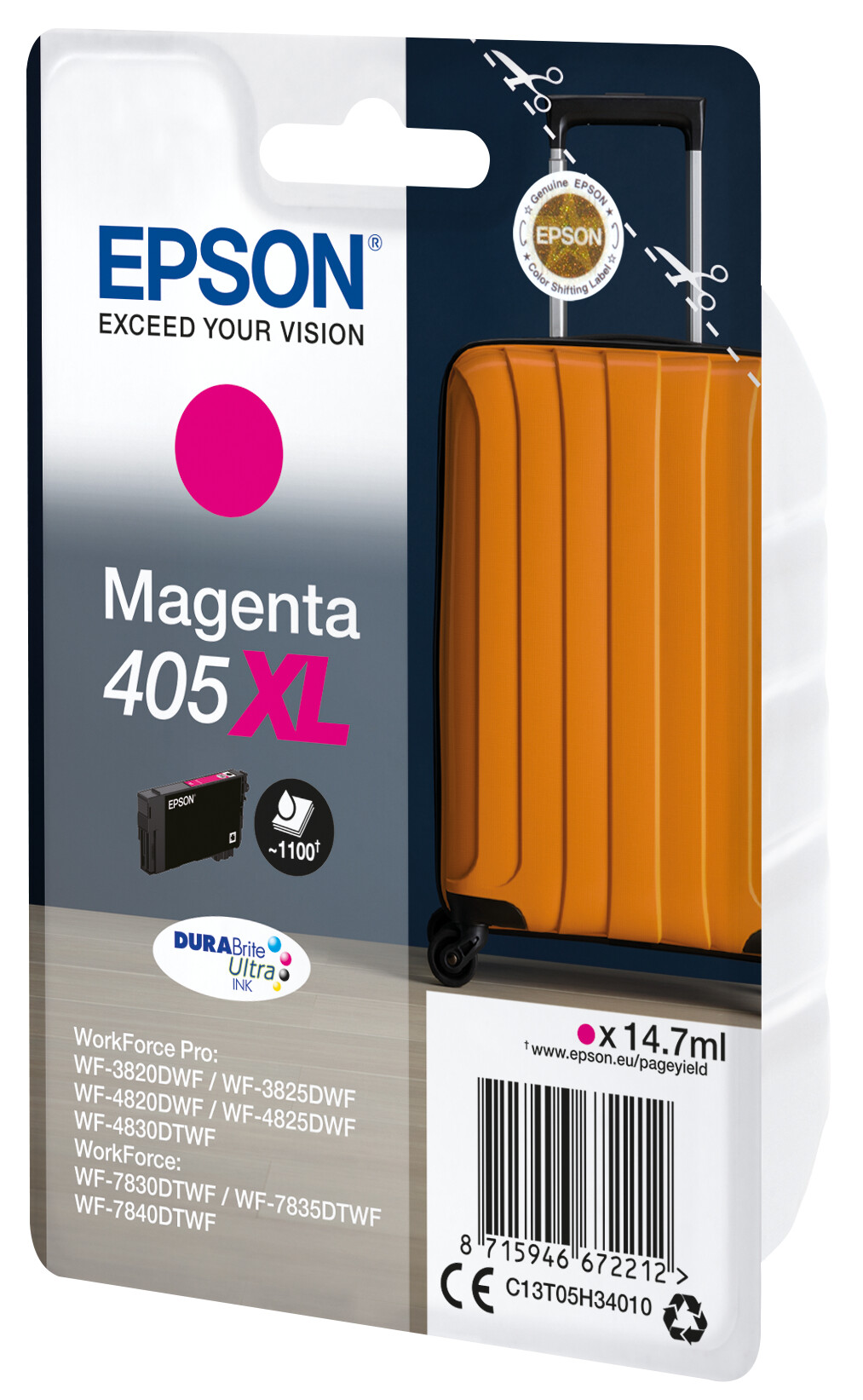 Epson-Tintenpatrone-DURABrite-Ultra-Suitcase-405-405XL-Magenta