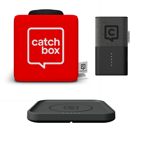 Catchbox-Plus-Pro-System-mit-Wurfmikrofon-Clip-und-kabellosem-Ladegerat