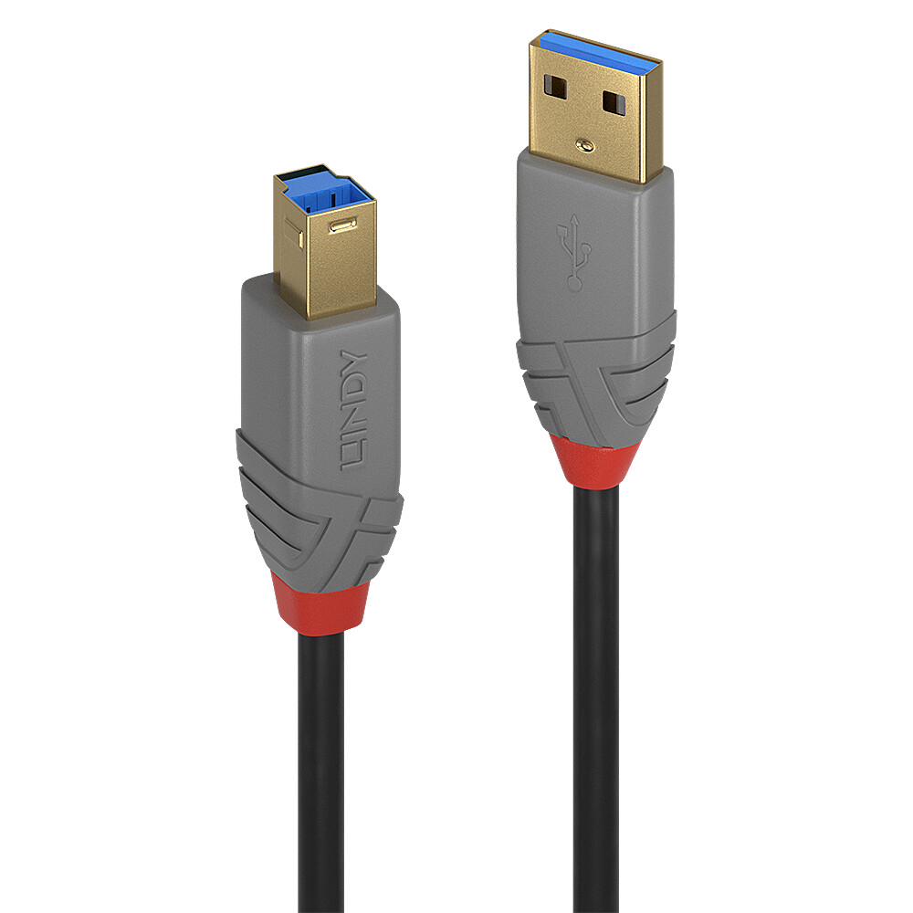 Lindy-5m-USB-3-2-Typ-A-an-B-Kabel-USB-Typ-A-Stecker-an-B-Stecker-5GBit-s-Anthra-Line