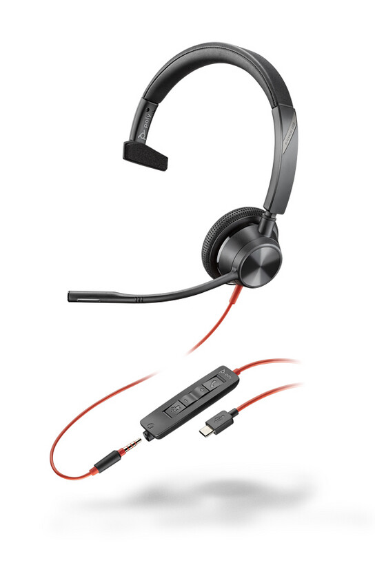 Poly-Blackwire-3315-BW3315-Bedrade-mono-headset-met-USB-C