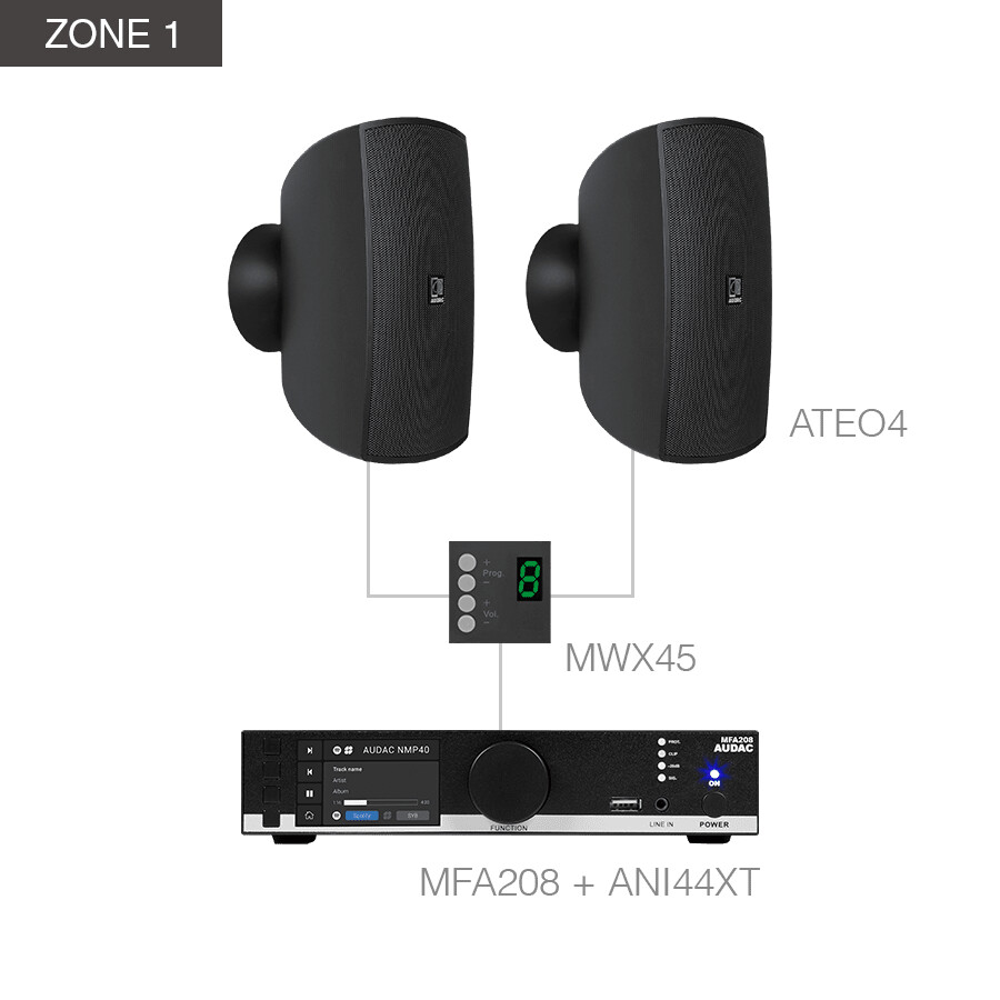 Audac-MENTO4-8W-B-Aufbaulautsprecher-Set-schwarz