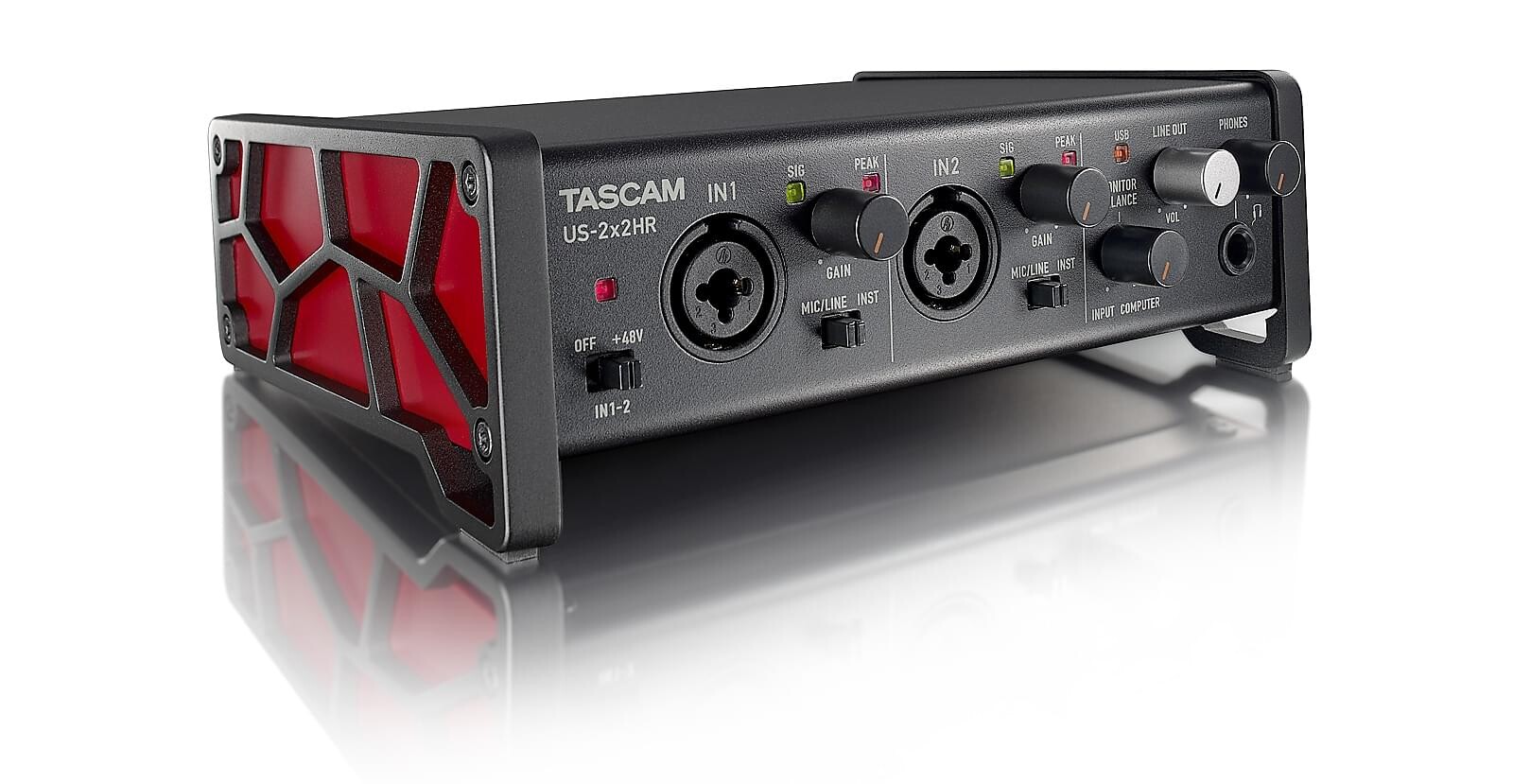 TASCAM-US-2x2HR-Hochauflosendes-USB-Audio-MIDI-Interface-2-Eingange-2-Ausgange