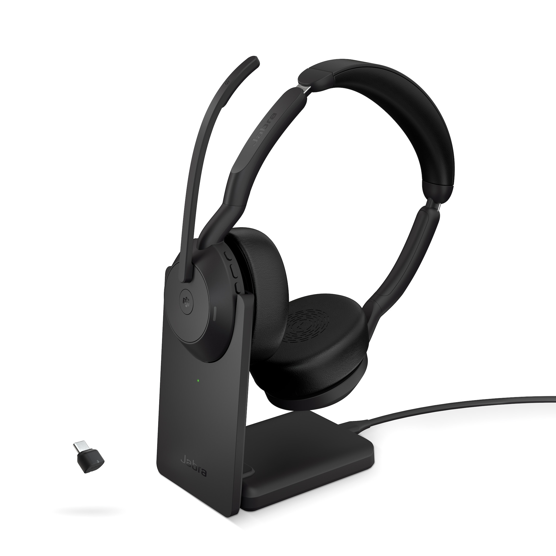 Jabra Evolve2 55 Link390c MS Stereo – schnurloses Stereo Headset mit USB-C - zertifiziert für Microsoft Teams inkl. Ladestation Jabra-Evolve2-55-Link380c-MS-Stereo-draadloze-stereo-headset-met-USB-C-gecertificeerd-voor-Microsoft-Teams-incl-oplaadstation
