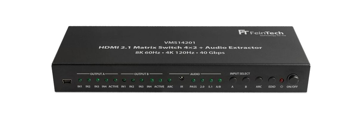 FeinTech-VMS14201-HDMI-2-1-Matrix-Switch-4x2-mit-Audio-Extractor