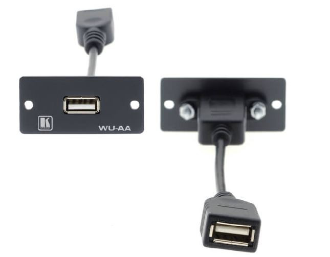 Kramer-WU-AA-B-Wall-Plate-Einsatz-mit-USB-A-Durchgangsverbinder