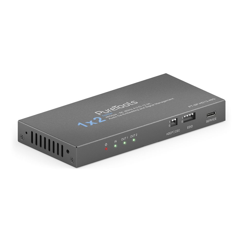 Purelink-PureTools-1x2-HDMI2-1-splitter-48Gbps-8K-60Hz-4-2-0-12-bit-Audio-De-Embedding-en-Signaalbeheer