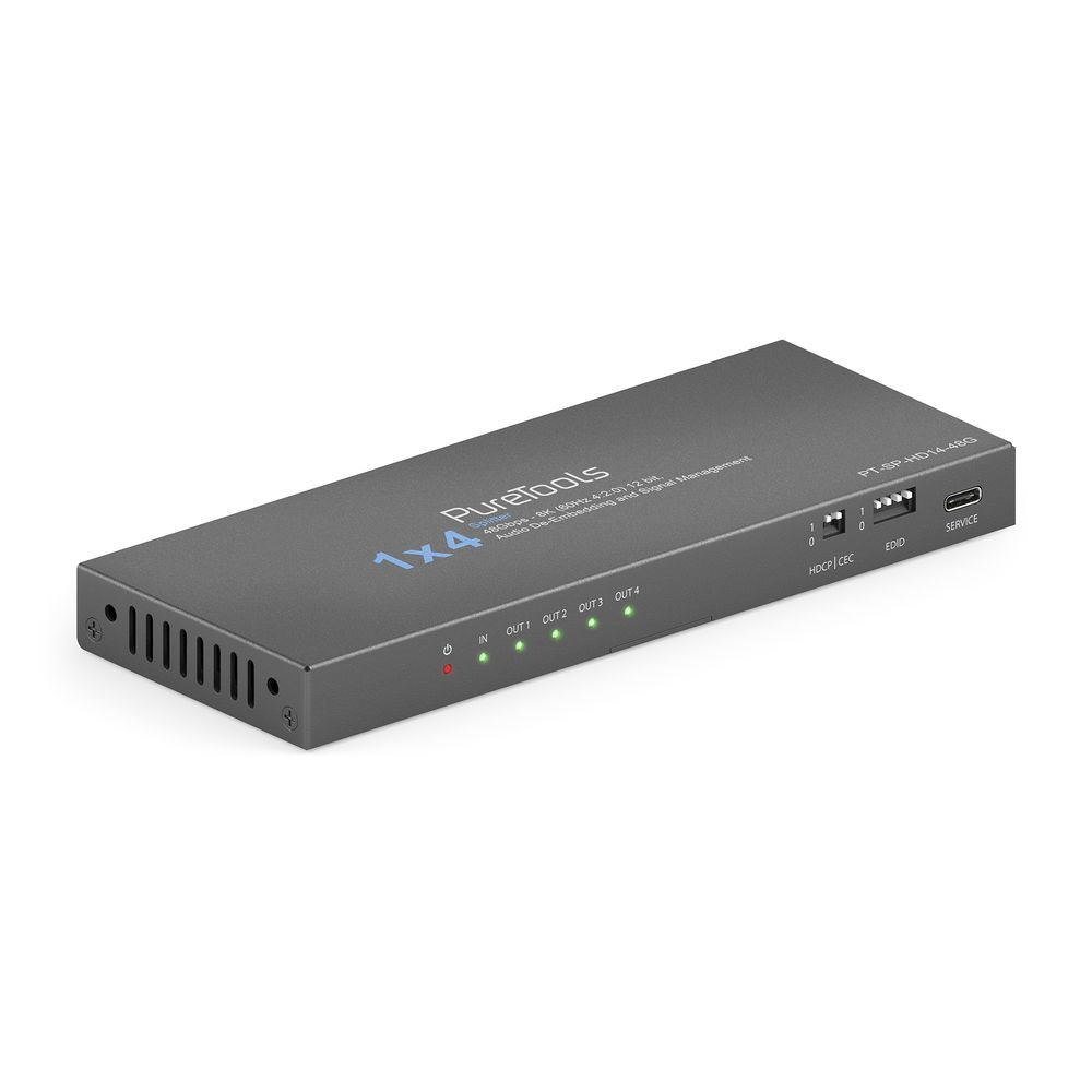 Purelink-PureTools-1x4-HDMI2-1-splitter-48Gbps-8K-60Hz-4-2-0-12-bit-Audio-De-Embedding-en-Signaalbeheer