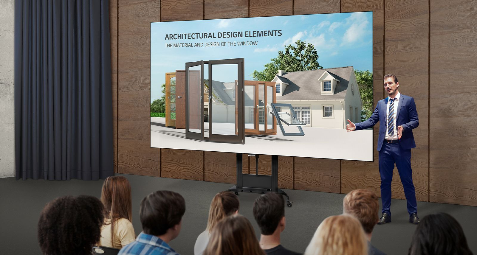 LG ST1364F trolley with motorised height adjustment for 136" allin