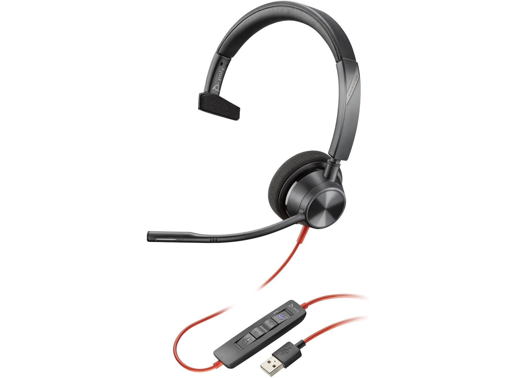 Poly-Blackwire-3310-BW3310-M-Bedrade-MS-mono-headset-met-USB-A-gecertificeerd-voor-Microsoft-Teams