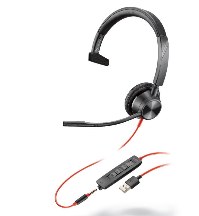 Poly-Blackwire-3315-Bedrade-UC-mono-headset-met-USB-A