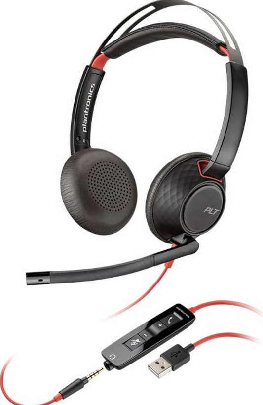 Poly-Blackwire-5220-C5220-USB-A-Bedrade-stereo-headset-met-USB-A-en-3-5-MM