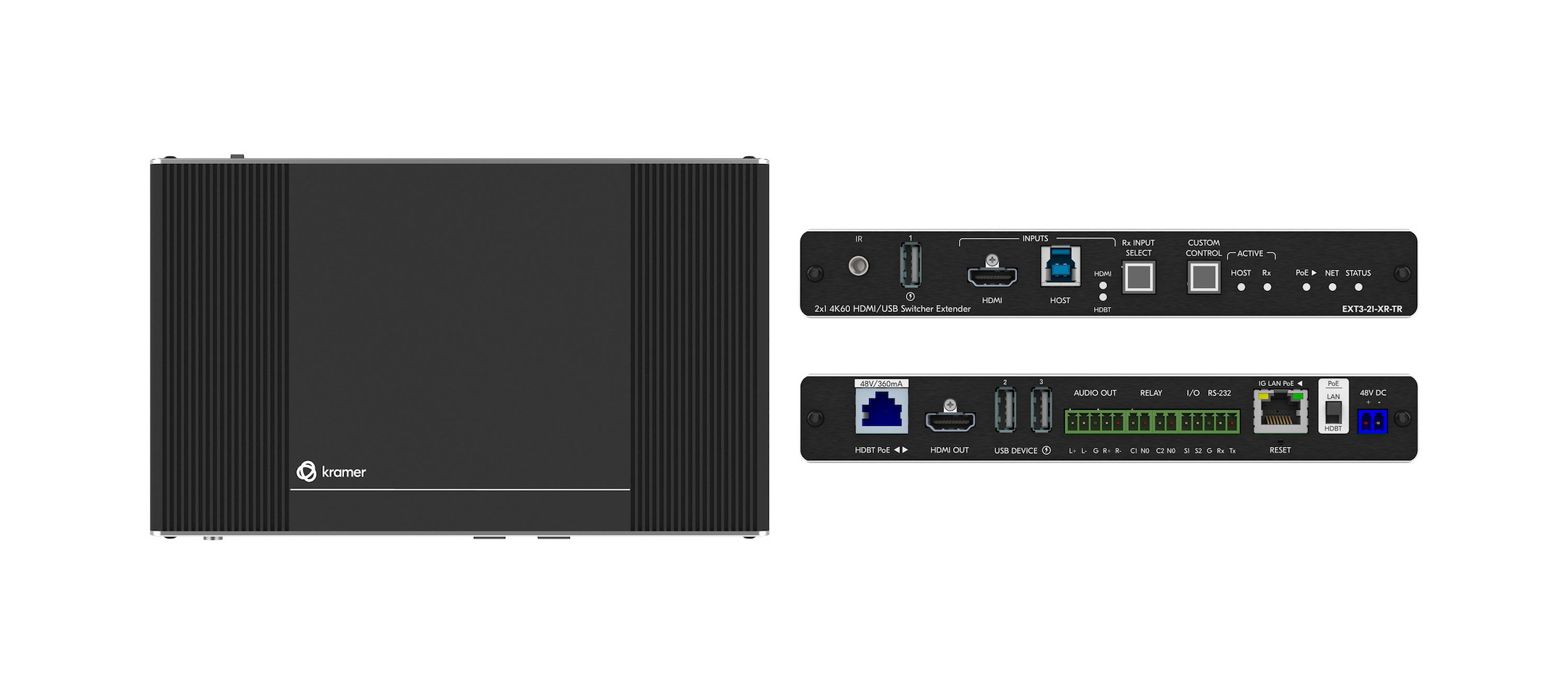 kramer-ext3-21-xr-tr-2x1-4k60-hdmi-usb-switcher-extender-ueber-100m-hdbaset-3-0