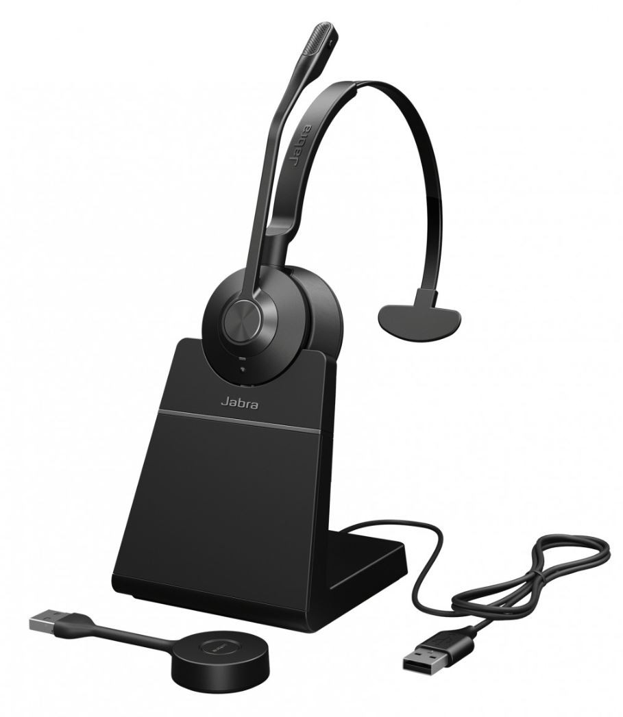 Jabra Engage 55 SE - DECT, USB-A - sladdlöst monoheadset certifierat för UC-plattformar | med laddningsställ