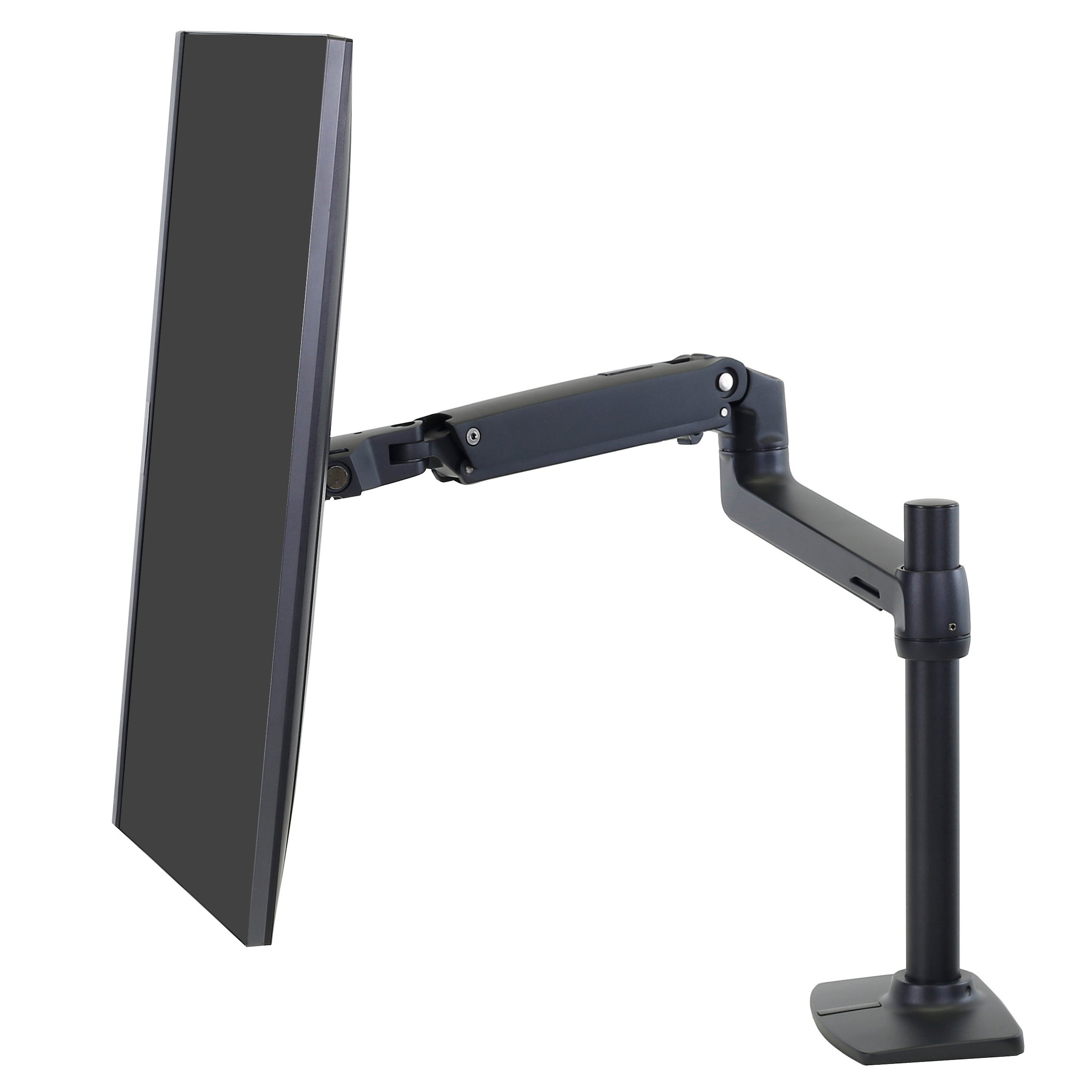 ERgotron-LX-monitorarm-met-hoge-kolom-tafelbevestiging-schermformaat-34-mat-zwart