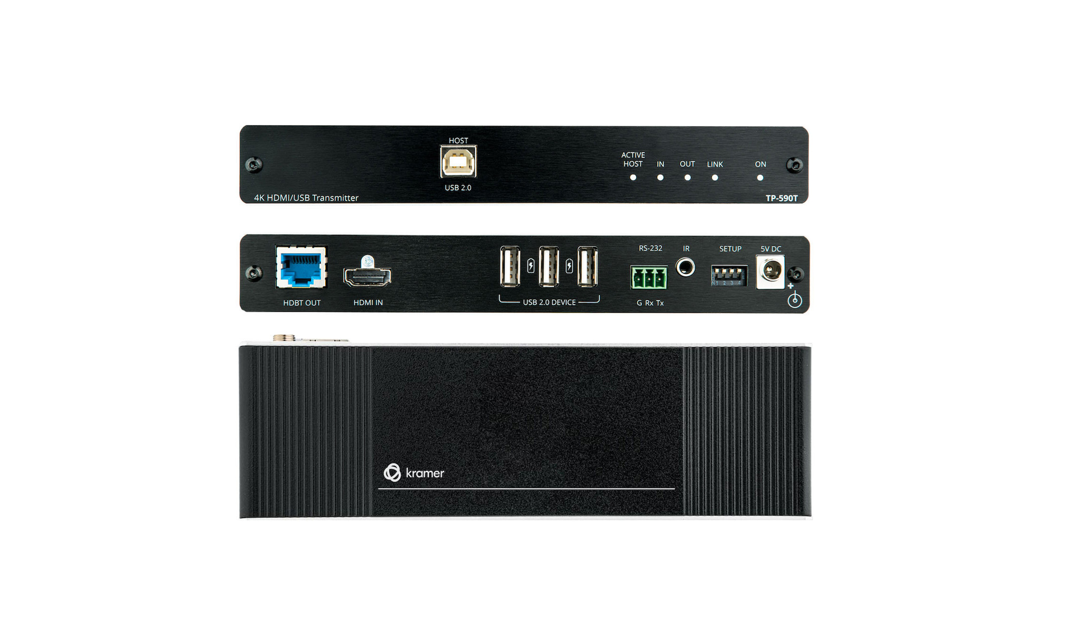 Kramer-TP-590T-4K60-4-2-0-HDMI-Transmitter-met-USB-RS-232-en-IR-via-HDBaseT-2-0-met-groot-bereik