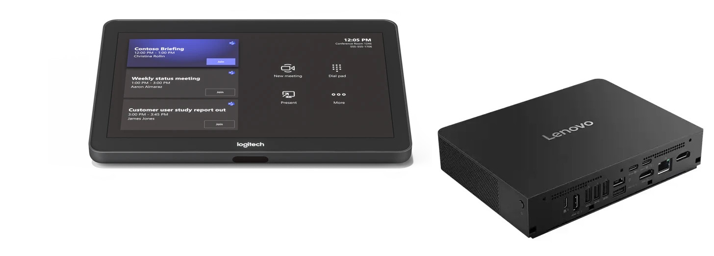 Logitech Tap Raumlösung für Microsoft Teams - Base Bundle mit Lenovo ThinkSmart Core Gen 2 BASE Kit Logitech-Tap-Lenovo-ThinkSmart-Core-Gen-2-BASE-kit-Complete-oplossing-voor-Microsoft-Teams-Rooms