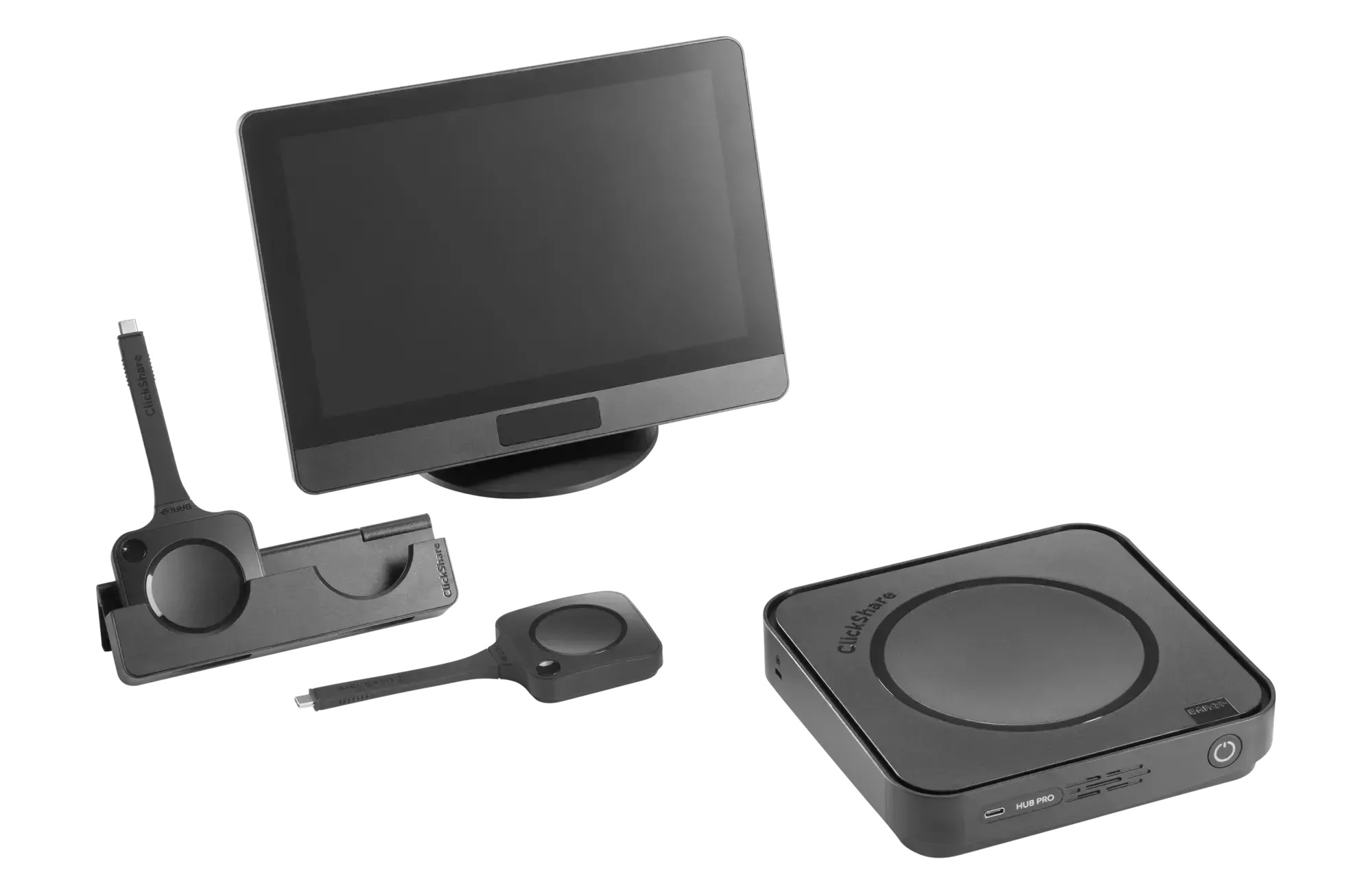 Barco Hub Pro Modułowy system wideokonferencyjny ClickShare do spotkań hybrydowych z dwoma przyciskami ClickShare z USB-C DisplayPort™ Barco-Hub-Pro-ClickShare-modulair-videoconferentiesysteem-voor-hybride-vergaderingen-met-twee-ClickShare-knoppen-met-USB-C-DisplayPortTM