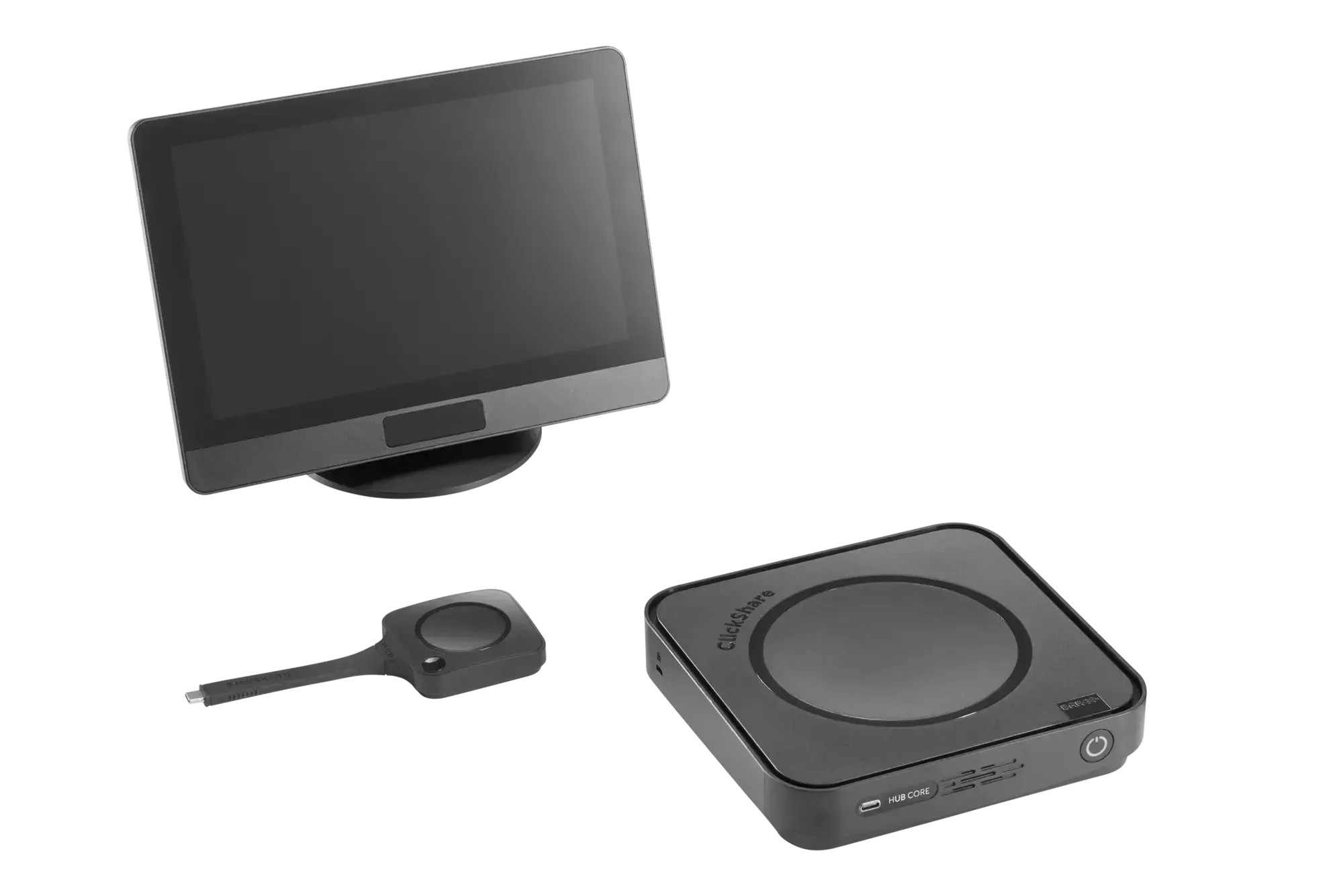 Barco ClickShare Hub Core modular video conferencing room system for wireless hybrid meetings with one ClickShare button Barco-Hub-Core-ClickShare-modulair-videoconferentiesysteem-voor-draadloze-hybride-vergaderingen-met-een-ClickShare-knop