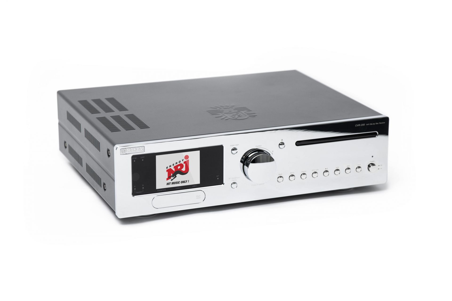 Block-CVR-200-Blu-ray-internetstereoreceiver-met-2x-100-W-muziekvermogen-voor-streaming-en-videoweergave-in-chroomzilver