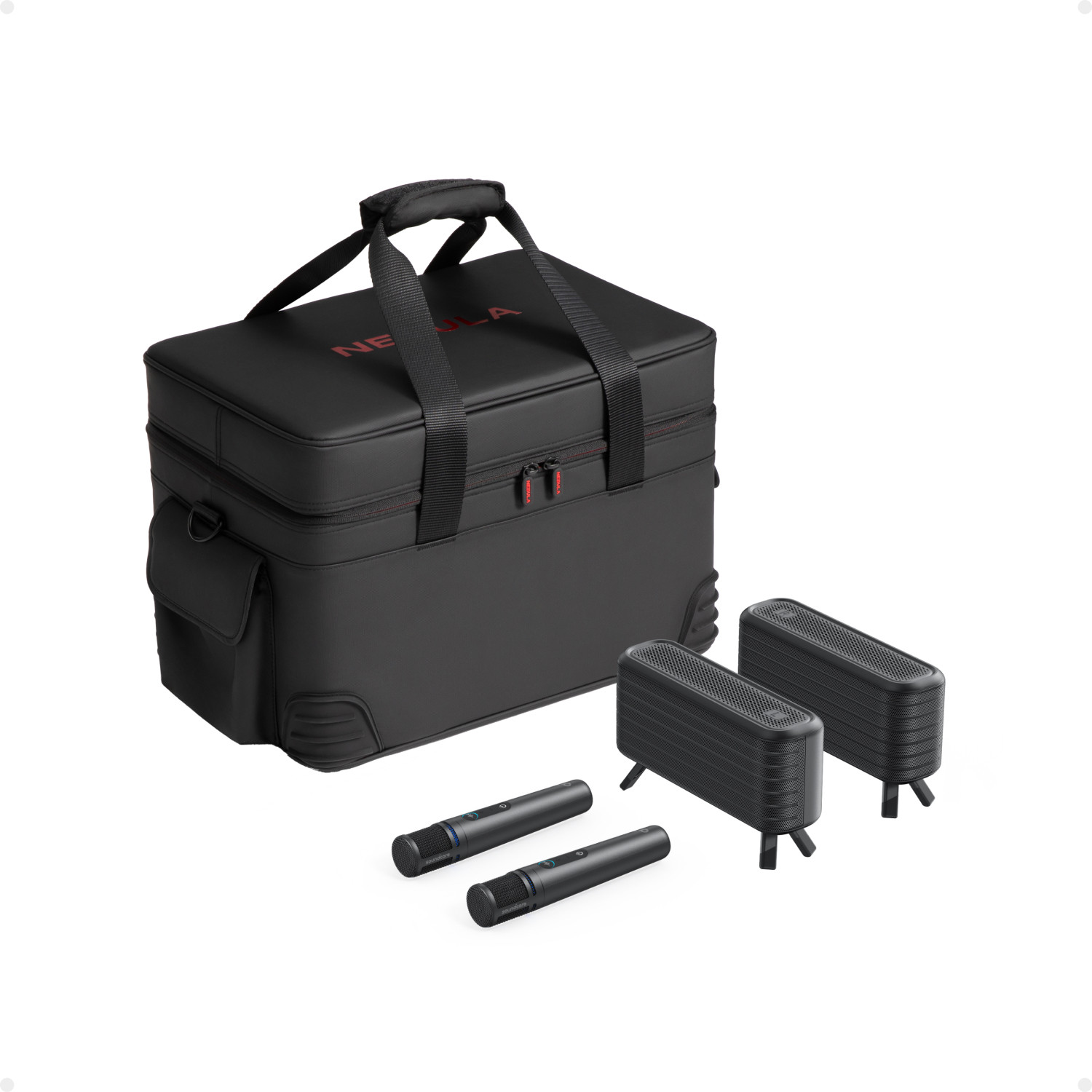 Nebula-X1-tragbares-All-in-One-Entertainment-Kit-mit-zwei-kabellosen-Lautsprechern-Mikrofonen-und-Tragetasche-fur-den-Nebula-X1