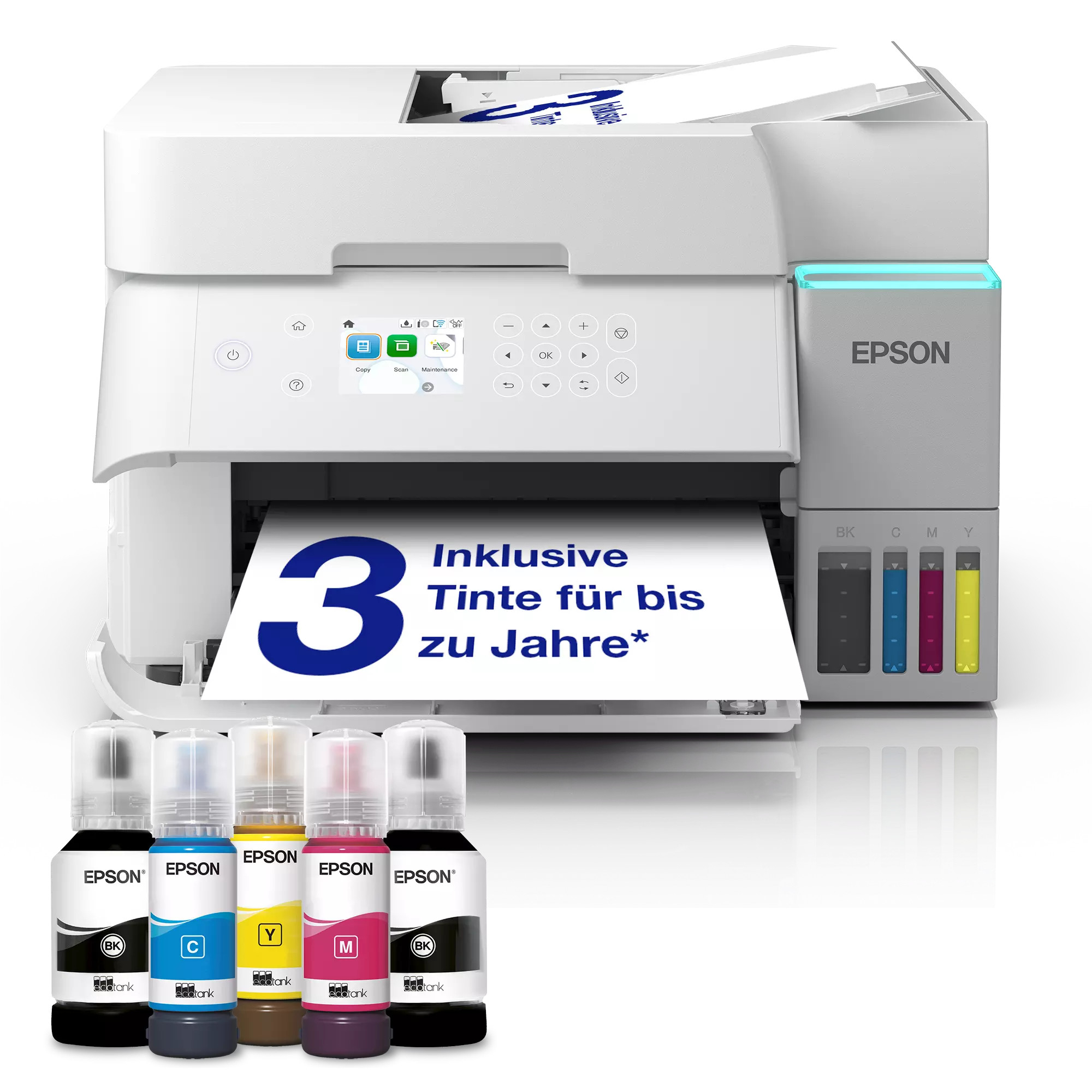 Epson EcoTank ET-3956 A4-Multifunktionsdrucker mit Wi-Fi und AirPrint Tintentank, automatischem Dokumenteneinzug, Duplexdruck Epson-EcoTank-ET-3956-A4-Multifunktionsdrucker-mit-Wi-Fi-und-AirPrint-Tintentank-automatischem-Dokumenteneinzug-Duplexdruck