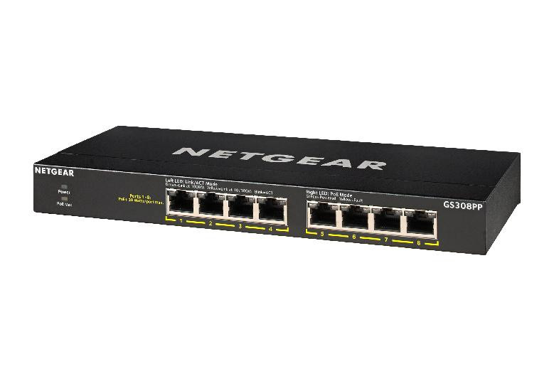 Netgear GS308PP Switch PoE+ Essentials non gestito con 8 porte e PoE con 8 porte (83 W) Netgear-GS308PP-Onbeheerde-PoE-Essentials-switch-met-8-poorten-en-PoE-met-8-poorten-83-W