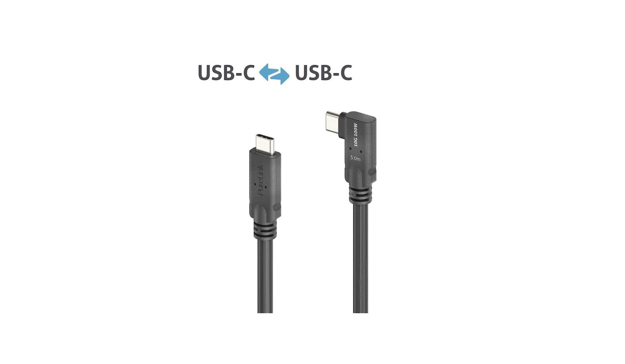 PureLink PI6620-050 Câble USB 3.2 Gen1 Micro-Coax USB-C 90° (gauche/droite) haut de gamme, 5,00 m PureLink-PI6620-050-Hoogwaardige-USB-3-2-Gen1-Micro-Coax-USB-C-90-links-rechts-kabel-5-00-m