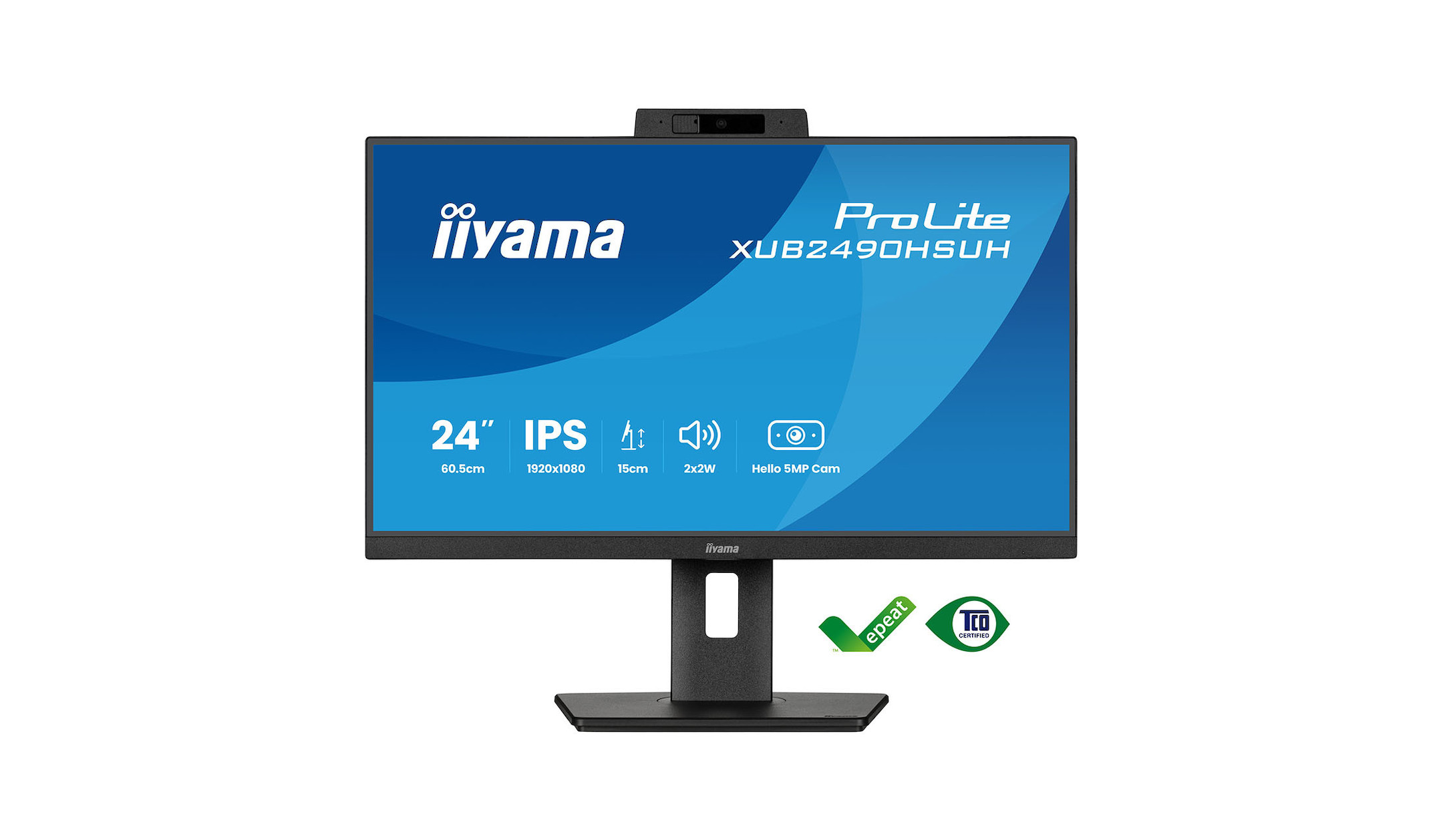 iiyama-ProLite-XUB2490HSUH-B2-24-inch-desktopmonitor-met-geintegreerde-Windows-Hello-webcam-en-microfoon