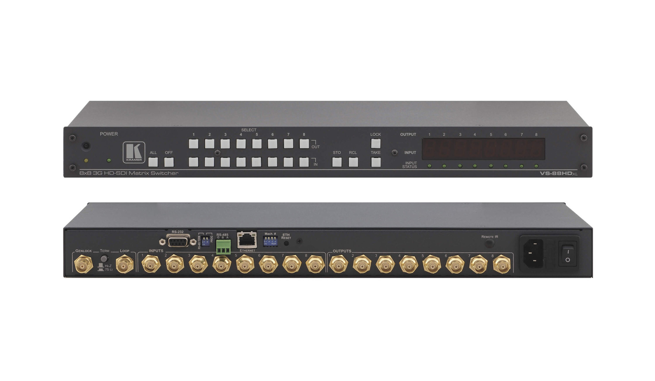 Kramer-VS-88HDxl-8x8-matrixswitch-voor-3G-HD-SDI