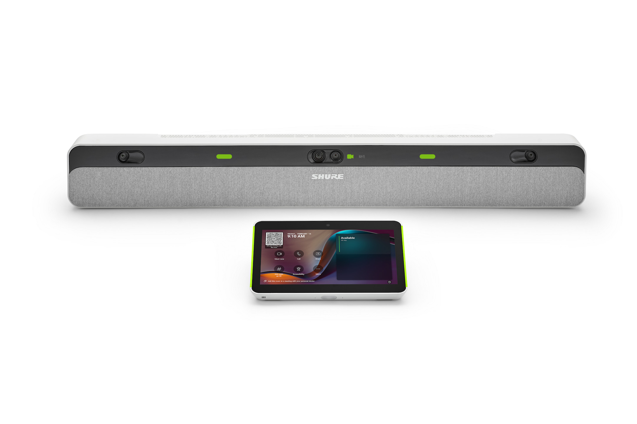 SHURE-IntelliMix-Bar-Pro-Kit-All-in-One-Videobar-mit-Touchpanel-fur-grosse-Raume-in-weiss