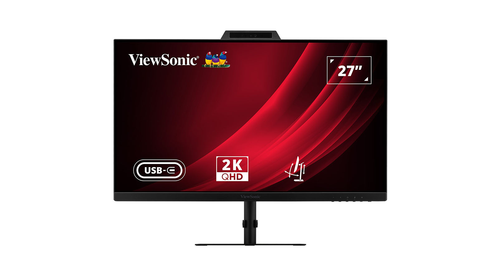 ViewSonic VG2741V-2K Écran de visioconférence QHD de 27 pouces avec port USB-C et webcam certifiée Windows Hello ViewSonic-VG2741V-2K-27-inch-QHD-monitor-voor-videoconferenties-met-USB-C-aansluiting-en-een-voor-Windows-Hello-gecertificeerde-webcam