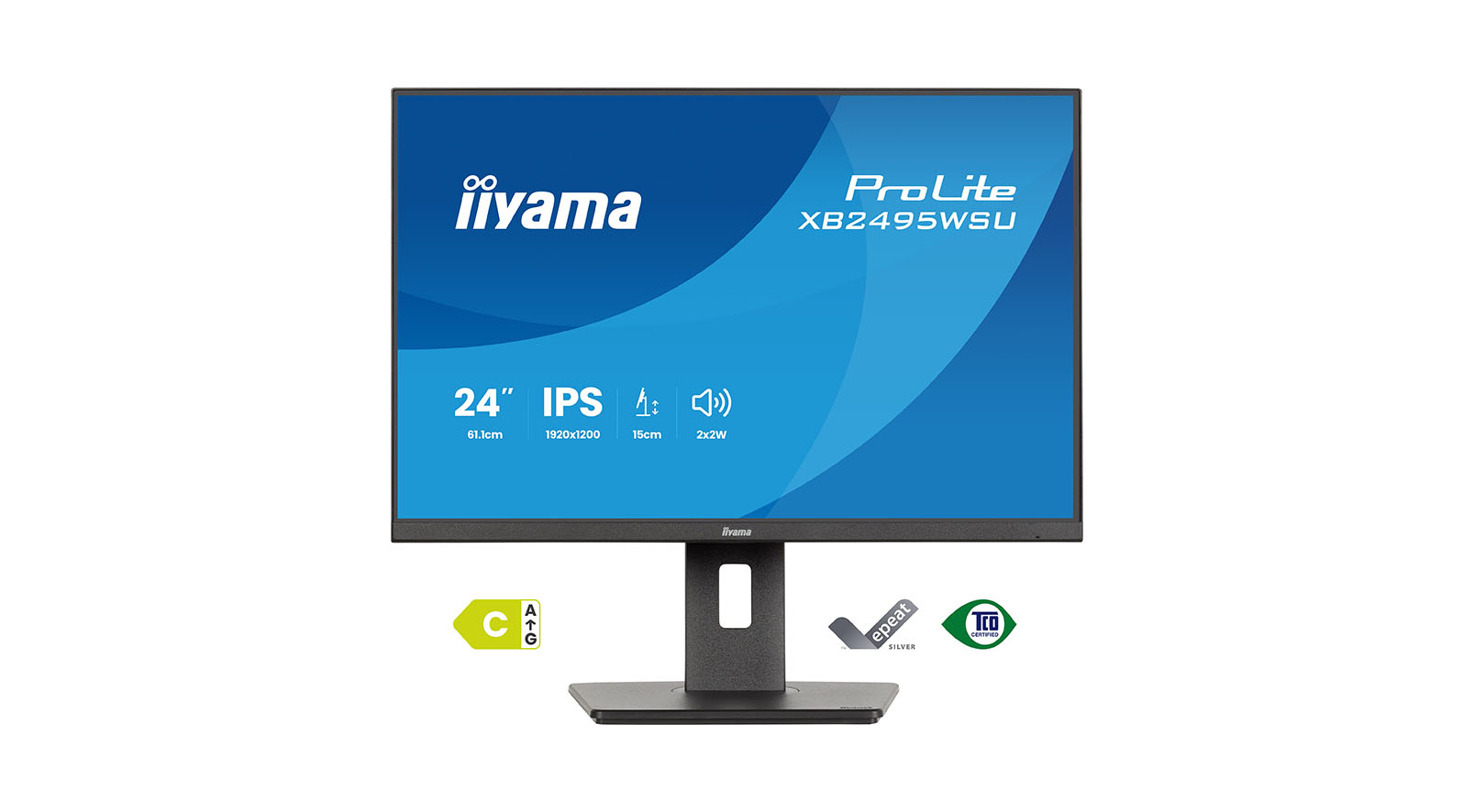 iiyama ProLite XB2495WSU-B1 Monitor IPS de 24 pulgadas con un diseño de bisel fino en los cuatro lados y un soporte regulable en altura hasta 150 mm iiyama-ProLite-XB2495WSU-B1-24-inch-IPS-monitor-met-een-slank-ontwerp-met-een-smalle-rand-aan-alle-vier-de-zijden-en-een-voet-die-150-mm-in-hoogte-verstelbaar-is