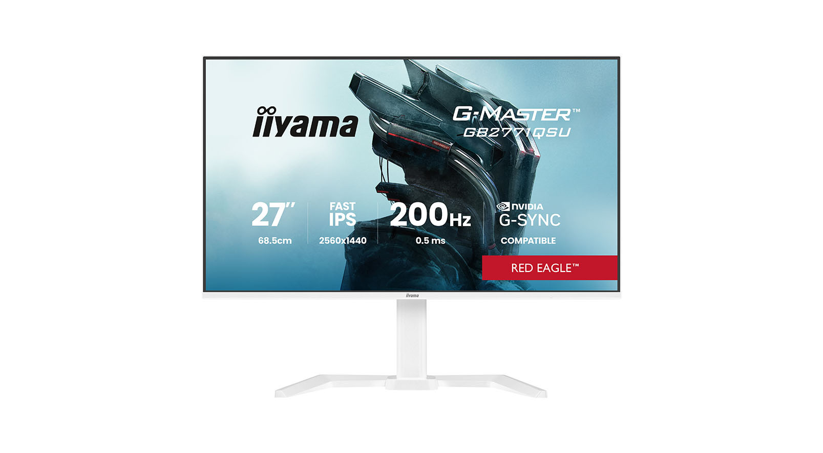 iiyama G-MASTER Red Eagle GB2771QSU-W1 Monitor para videojuegos de 27 pulgadas con soporte regulable en altura y concentrador USB iiyama-G-MASTER-Red-Eagle-GB2771QSU-W1-27-inch-gamingmonitor-met-een-in-hoogte-verstelbare-voet-en-een-USB-hub