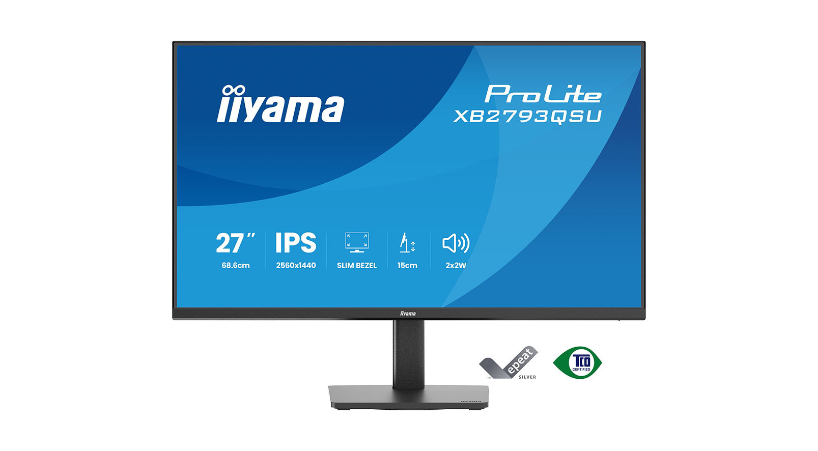 iiyama ProLite XB2793QSU-B1 Monitor de 27 pulgadas con tecnología de panel IPS, resolución QHD, soporte ergonómico y concentrador USB iiyama-ProLite-XB2793QSU-B1-27-inch-monitor-met-IPS-schermtechnologie-QHD-resolutie-ergonomische-voet-en-USB-hub